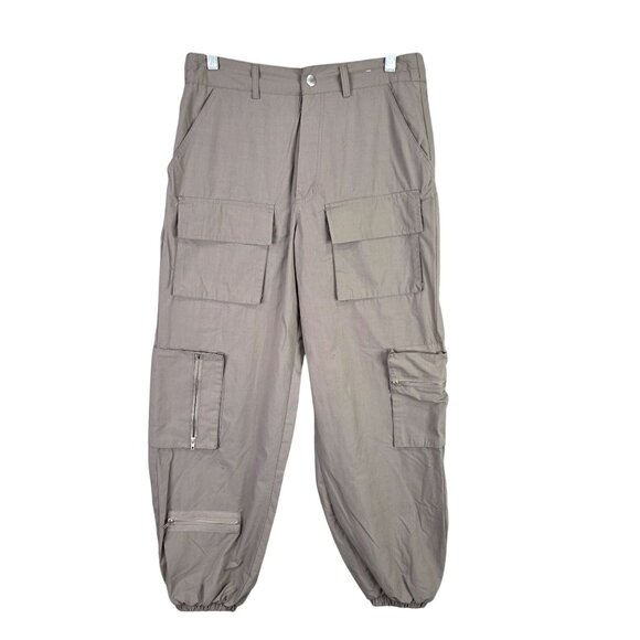Womens Faded Rose Beige Essentials Cargo Pants Baggy Joggers Polyester Blend M - Picture 1 of 10